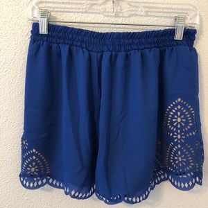 Blue cutout shorts